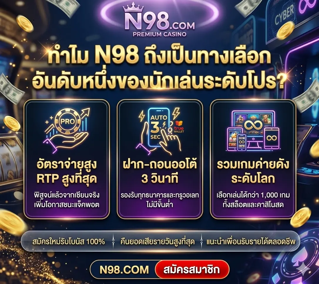 ตั้งค่าเป็น N98 เว็บตรงไม่ผ่านเอเย่นต์ RTP สูง ฝากถอน True Wallet ไม่มีขั้นต่ำ สมัครสมาชิก
